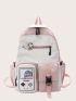 Cartoon Graphic Color Block Backpack