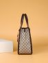 3pcs Geometric Pattern Top Handle Bag Set