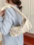 Chain Decor Knot Detail Ruched Bag