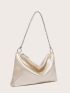 Rhinestone Decor Satin Square Bag