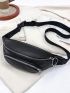 Textured Zip Front Waist Bag