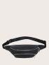 Textured Zip Front Waist Bag