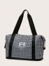 Houndstooth Graphic Large Capacity Shoulder Tote Bag