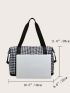 Houndstooth Graphic Large Capacity Shoulder Tote Bag