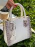 Mini Crocodile Embossed Square Bag