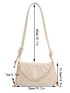 Faux Pearl Decor Ruched Bag