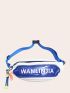 Letter Graphic Colorblock Fanny Pack Without Bag Charm