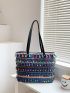 Bead & Tassel Decor Shoulder Tote Bag