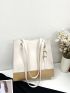 Two Tone Shoulder Tote Bag