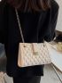 Quilted Detail Chain Square Bag