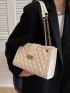 Quilted Detail Chain Square Bag