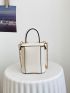Mini Metal Decor Quilted Top Handle Chain Bucket Bag