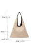 Contrast Binding Large Capacity Straw Bag