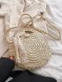 Twilly Scarf Decor Braided Detail Straw Bag