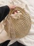 Twilly Scarf Decor Braided Detail Straw Bag