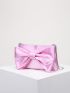 Bow Decor Chain Satin Square Bag