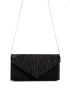 Ruched Panel Rhinestone Decor Flap Chain Satin Envelope Bag