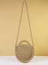 Minimalist Double Handle Straw Bag