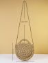 Minimalist Double Handle Straw Bag