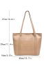 Minimalist Geometric Embossed Shoulder Tote Bag