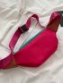 Color Block Letter Tape Decor Fanny Pack