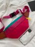 Color Block Letter Tape Decor Fanny Pack