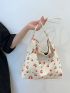 Cherry Print Bucket Bag With Bag Charm