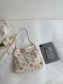 Cherry Print Bucket Bag With Bag Charm