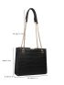 Crocodile Embossed Chain Square Bag