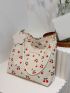 Cherry Print Bucket Bag With Bag Charm