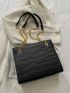 Crocodile Embossed Chain Square Bag