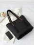 Two Tone Shoulder Tote Bag