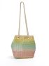 Mini Ombre Rhinestone Decor Chain Bucket Bag