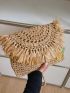 Pineapple & Tassel Decor Flap Straw Bag