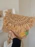 Pineapple & Tassel Decor Flap Straw Bag