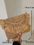 Pineapple & Tassel Decor Flap Straw Bag