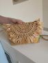 Pineapple & Tassel Decor Flap Straw Bag