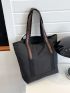 Two Tone Shoulder Tote Bag