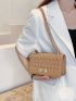 Mini Quilted Twist Lock Chain Flap Square Bag