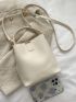 Mini Letter Embossed Top Handle Bucket Bag