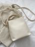 Mini Letter Embossed Top Handle Bucket Bag