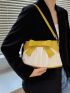 Two Tone Bow Decor Ruched Bag