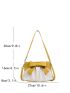 Two Tone Bow Decor Ruched Bag