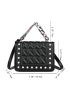 Mini Quilted Chain & Faux Pearl Decor Flap Square Bag