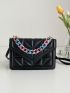 Quilted Chain Decor Flap Square Bag