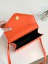 Neon Orange Quilted Chain Square Bag