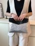 Crocodile Embossed Snap Button Square Bag