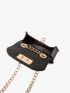 Mini Quilted Chain Flap Saddle Bag