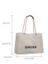 Letter Graphic Shopper Bag