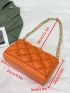 Minimalist Quilted Snap Button Square Bag